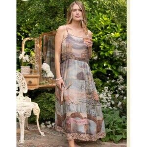 MARKET OF STARS Imaginarium Boheme Slip Dress S/M Garden Fairy Bohemian Ethereal